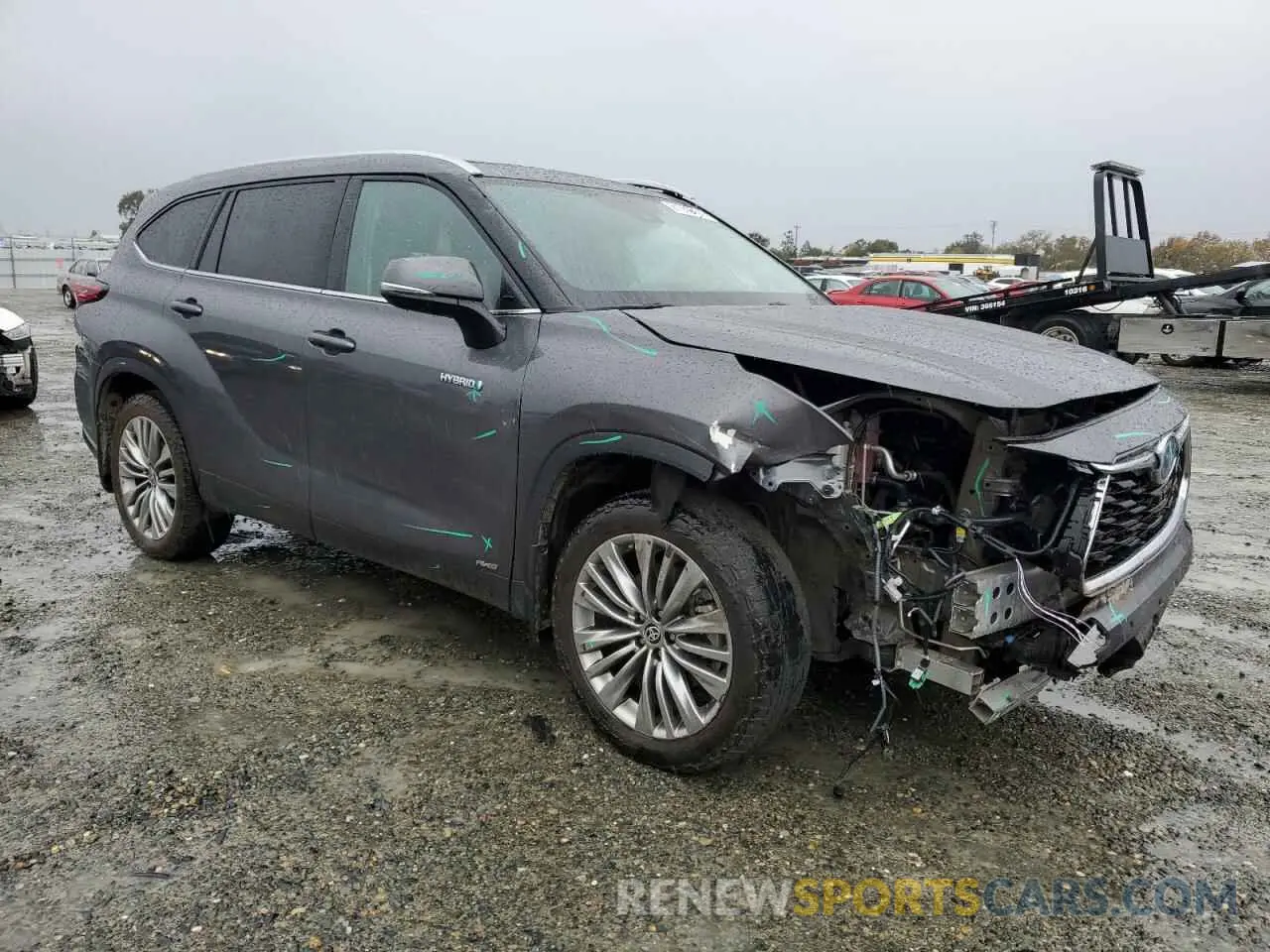 4 fotografías del automóvil dañado 5TDEBRCH8MS026418 TOYOTA HIGHLANDER 2021