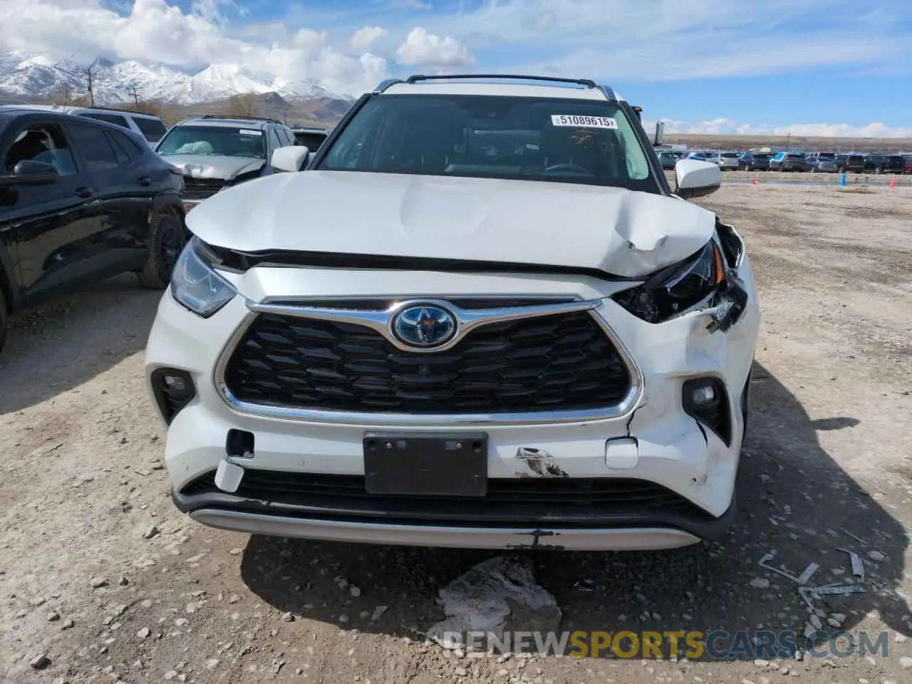 5 fotografías del automóvil dañado 5TDEBRCH8MS042327 TOYOTA HIGHLANDER 2021