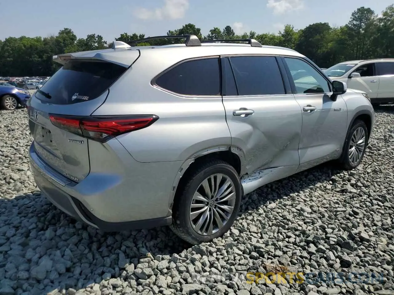 3 fotografías del automóvil dañado 5TDEBRCH9MS024662 TOYOTA HIGHLANDER 2021