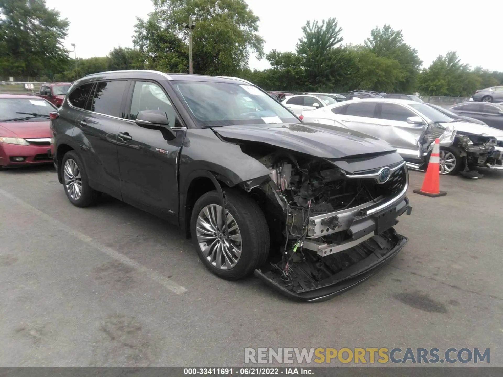 1 fotografías del automóvil dañado 5TDEBRCHXMS027182 TOYOTA HIGHLANDER 2021
