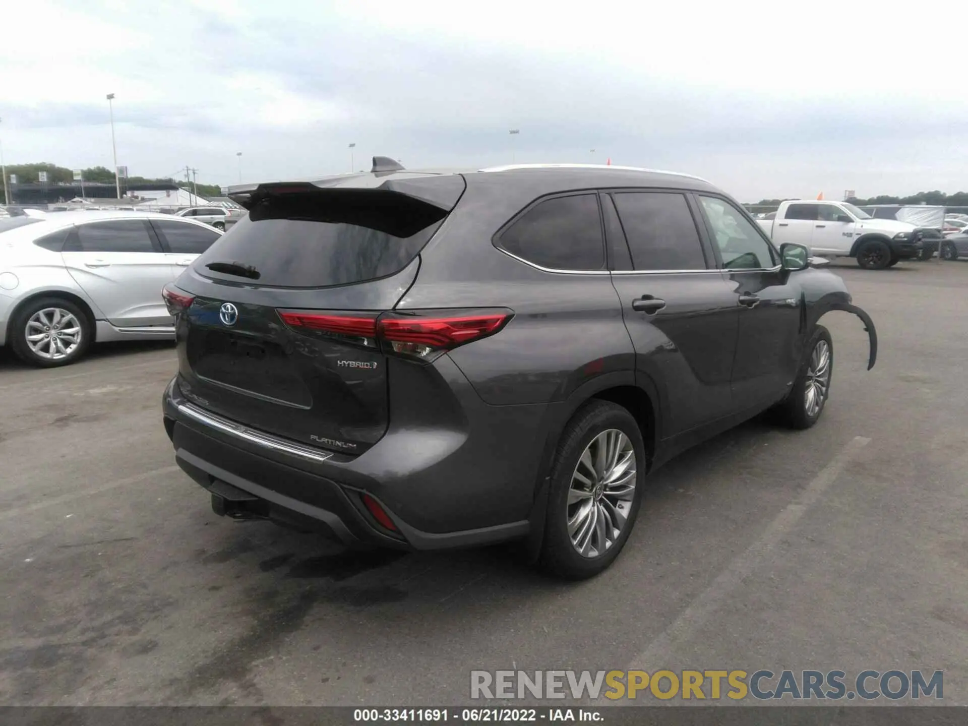 4 fotografías del automóvil dañado 5TDEBRCHXMS027182 TOYOTA HIGHLANDER 2021