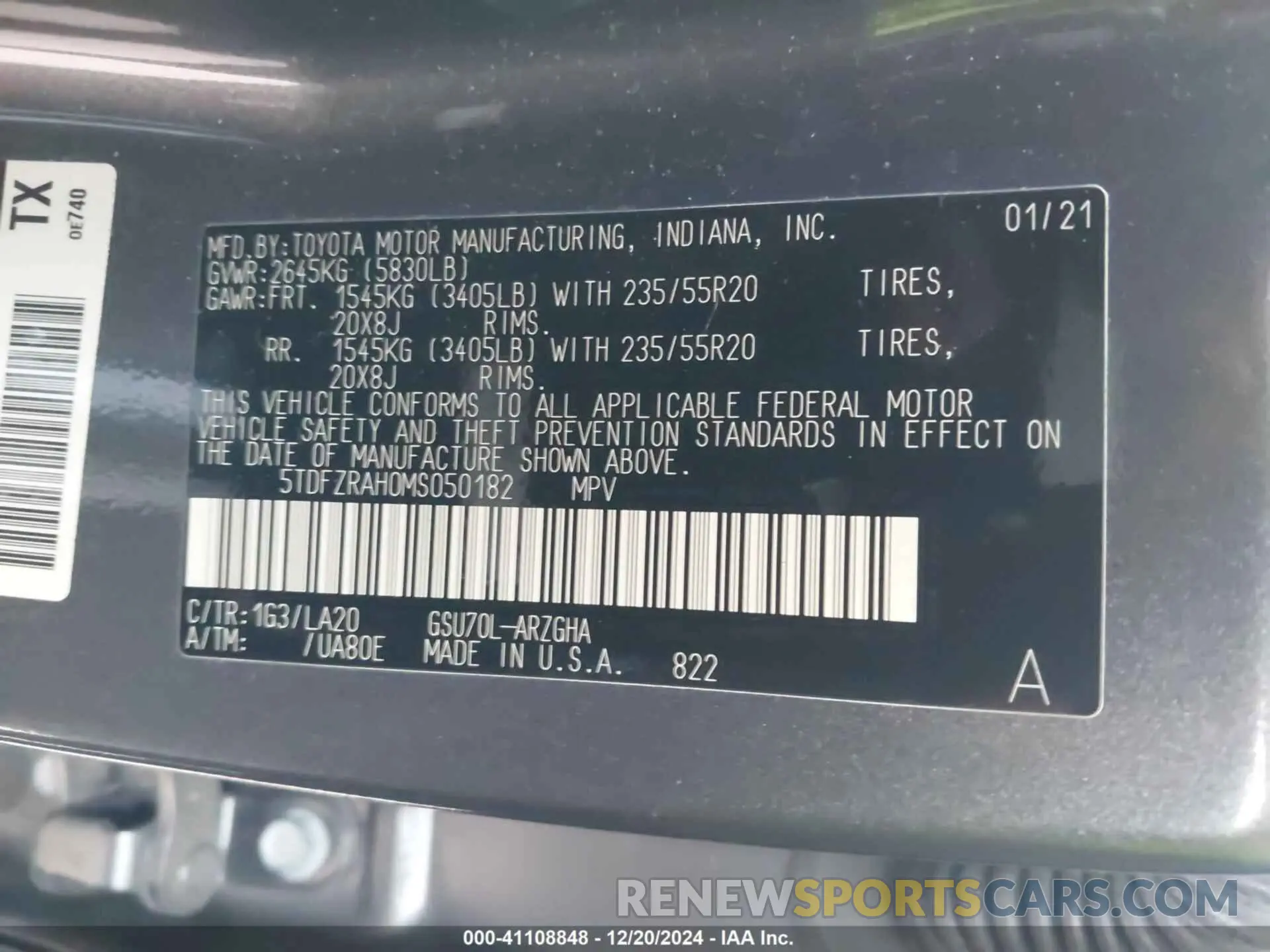 9 fotografías del automóvil dañado 5TDFZRAH0MS050182 TOYOTA HIGHLANDER 2021