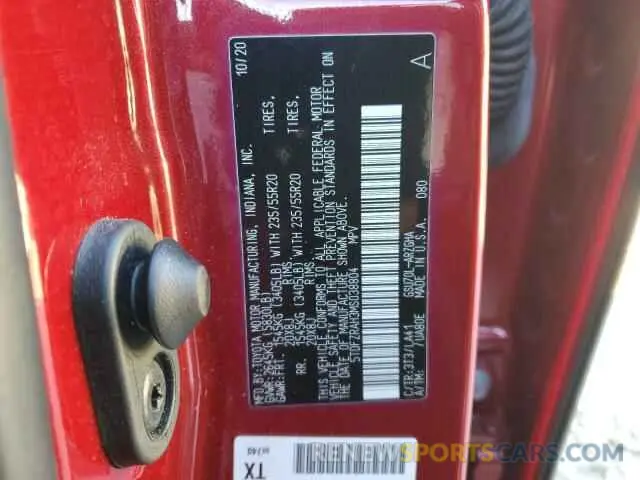 13 fotografías del automóvil dañado 5TDFZRAH3MS038804 TOYOTA HIGHLANDER 2021