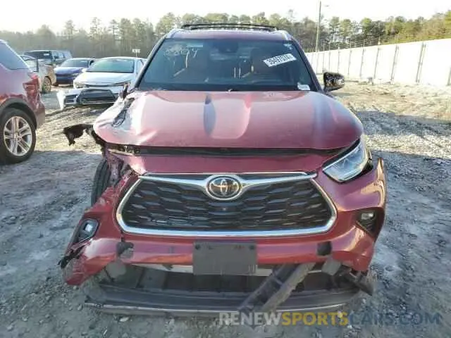 5 fotografías del automóvil dañado 5TDFZRAH3MS038804 TOYOTA HIGHLANDER 2021