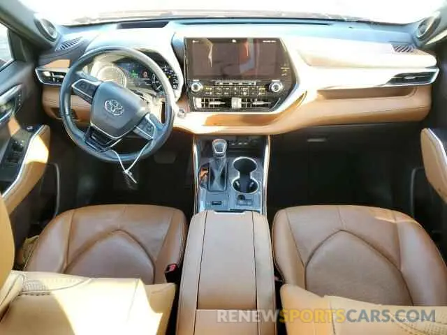8 fotografías del automóvil dañado 5TDFZRAH3MS038804 TOYOTA HIGHLANDER 2021
