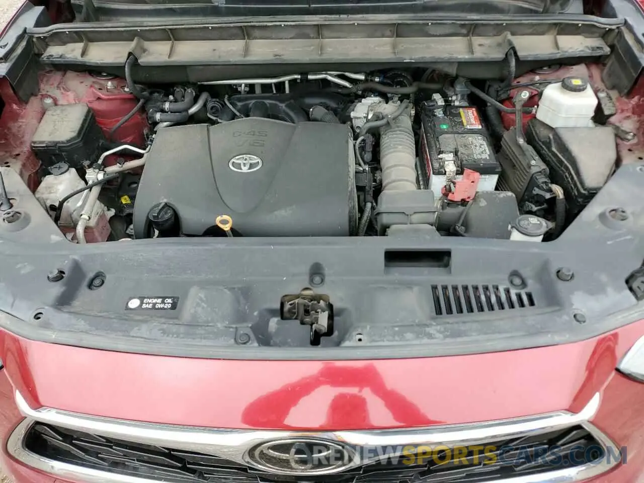 12 fotografías del automóvil dañado 5TDFZRAH4MS049679 TOYOTA HIGHLANDER 2021