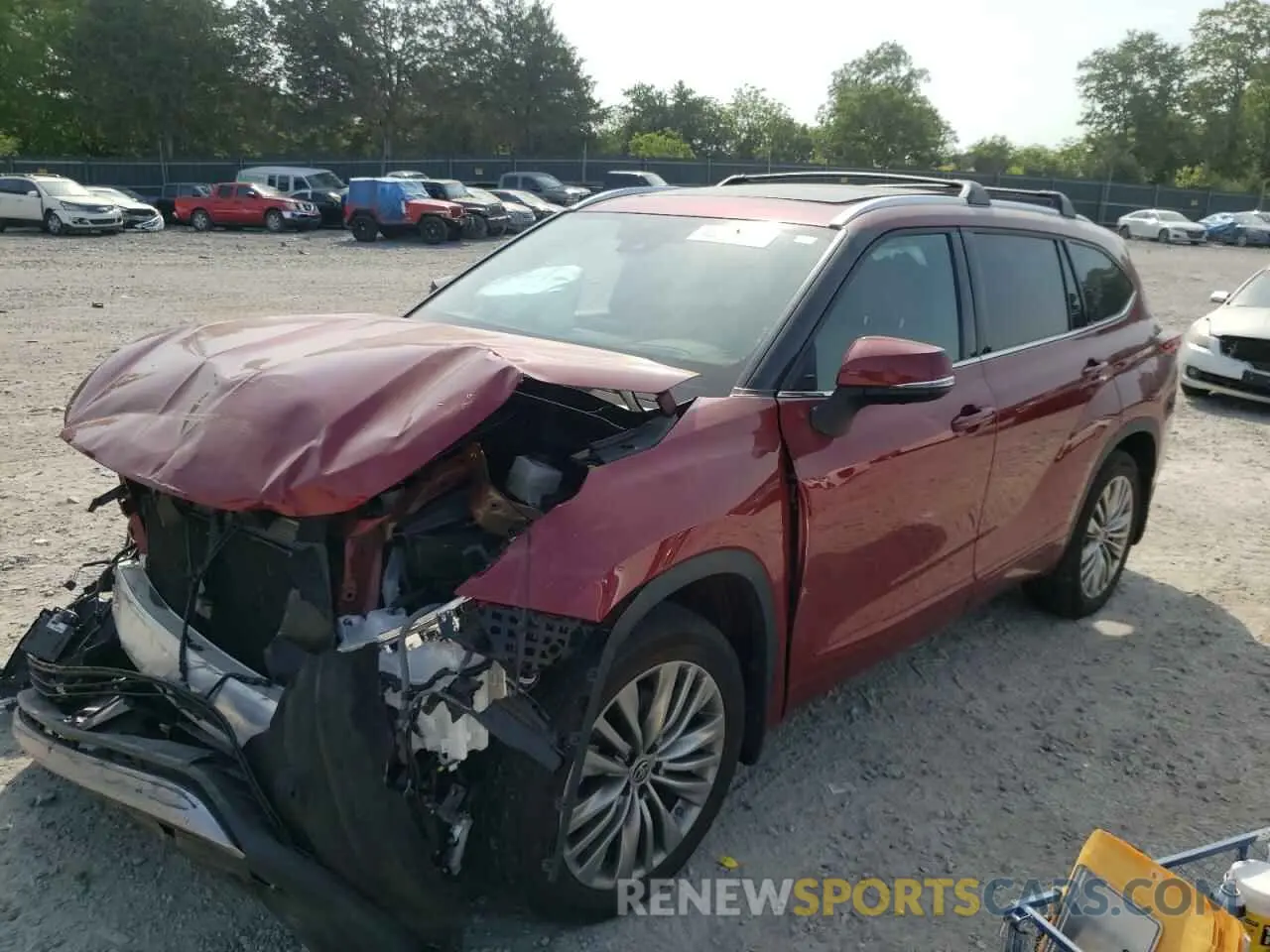 2 fotografías del automóvil dañado 5TDFZRBH0MS078370 TOYOTA HIGHLANDER 2021