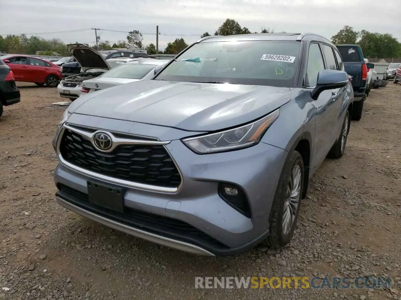 2 fotografías del automóvil dañado 5TDFZRBH7MS102065 TOYOTA HIGHLANDER 2021