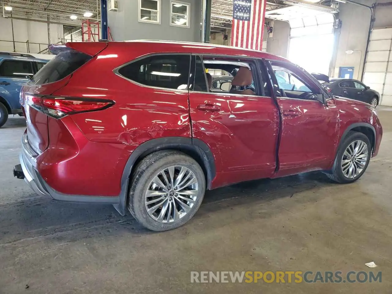 3 fotografías del automóvil dañado 5TDFZRBHXMS148134 TOYOTA HIGHLANDER 2021