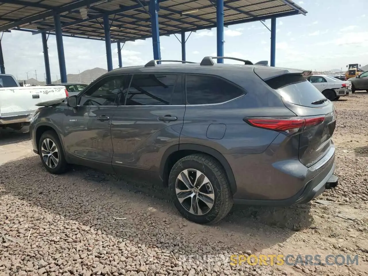 2 fotografías del automóvil dañado 5TDGARAH3MS509586 TOYOTA HIGHLANDER 2021
