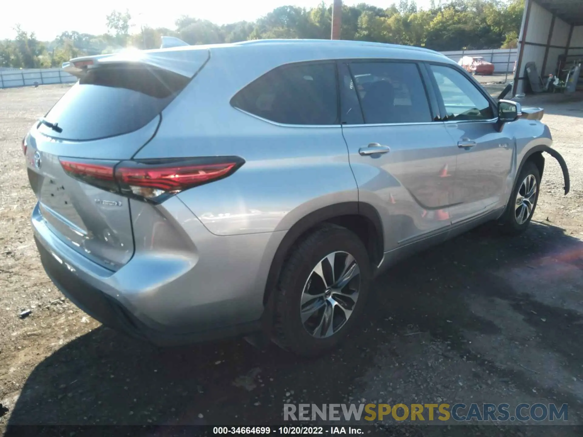 4 fotografías del automóvil dañado 5TDGARAH7MS509056 TOYOTA HIGHLANDER 2021