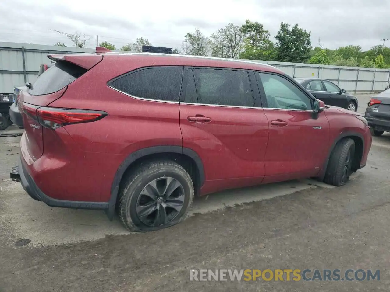 3 fotografías del automóvil dañado 5TDGBRCH1MS516174 TOYOTA HIGHLANDER 2021