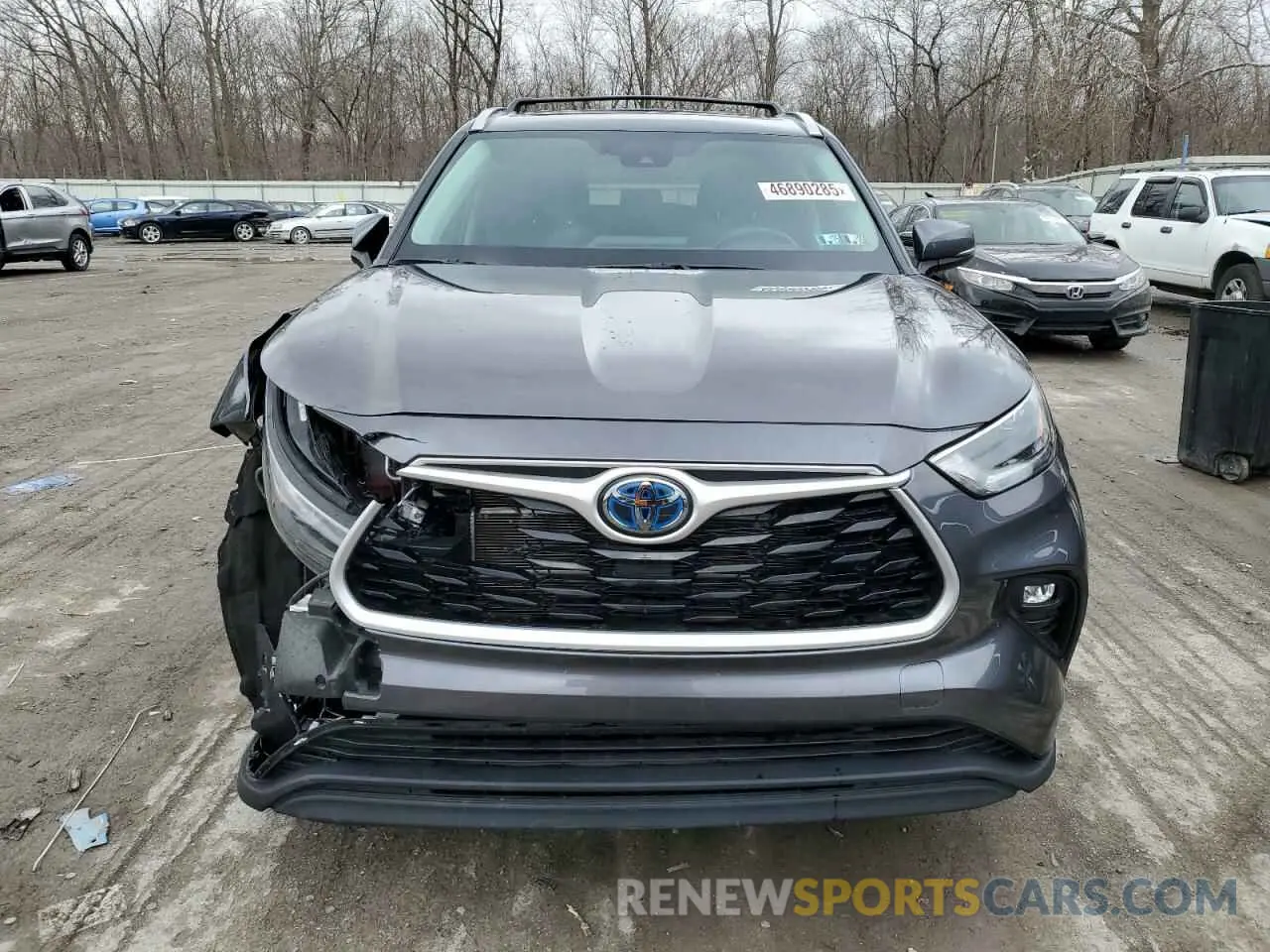 5 fotografías del automóvil dañado 5TDGBRCH3MS530142 TOYOTA HIGHLANDER 2021