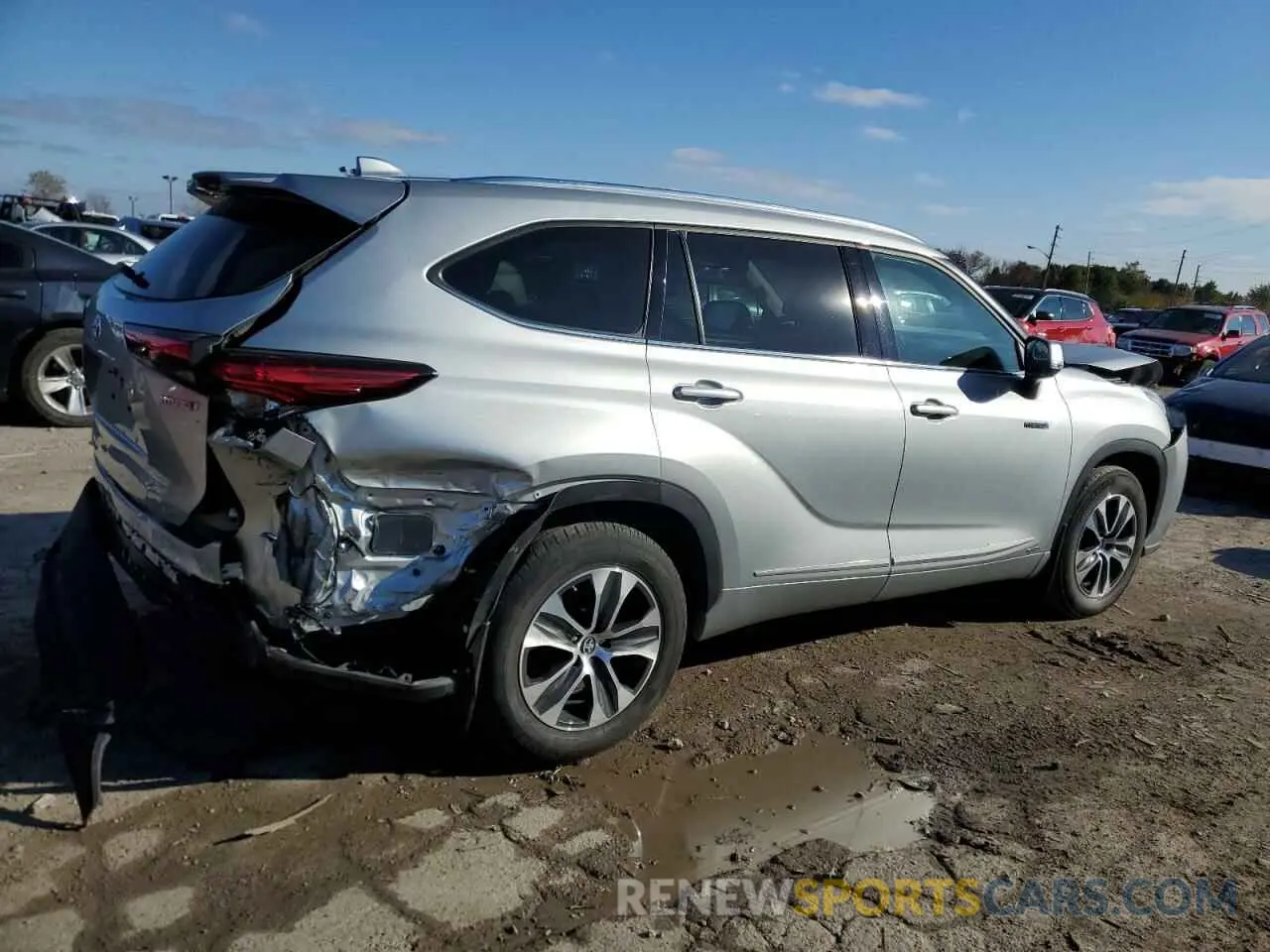 3 fotografías del automóvil dañado 5TDGBRCH6MS521161 TOYOTA HIGHLANDER 2021