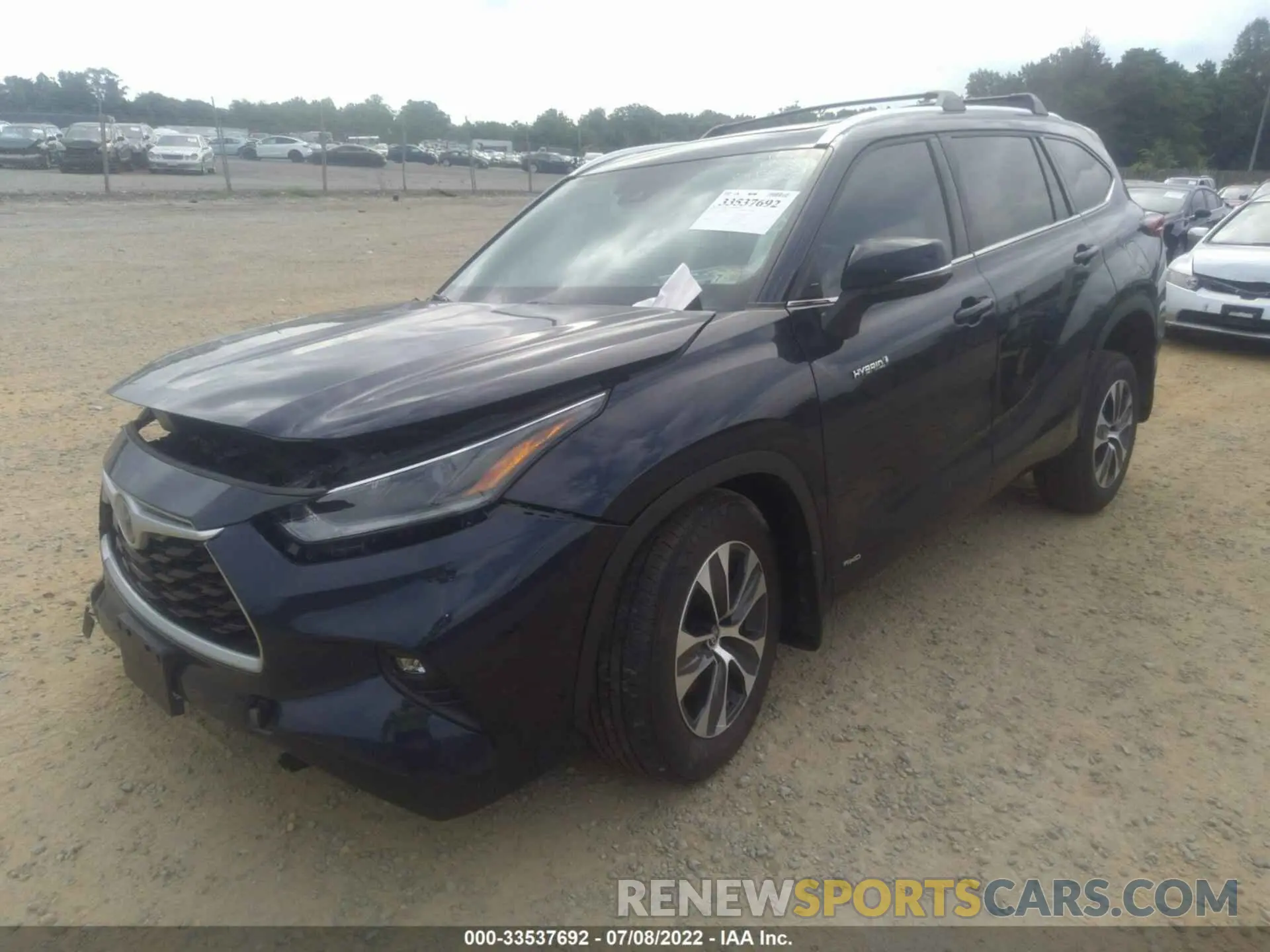 2 fotografías del automóvil dañado 5TDGBRCH9MS059162 TOYOTA HIGHLANDER 2021