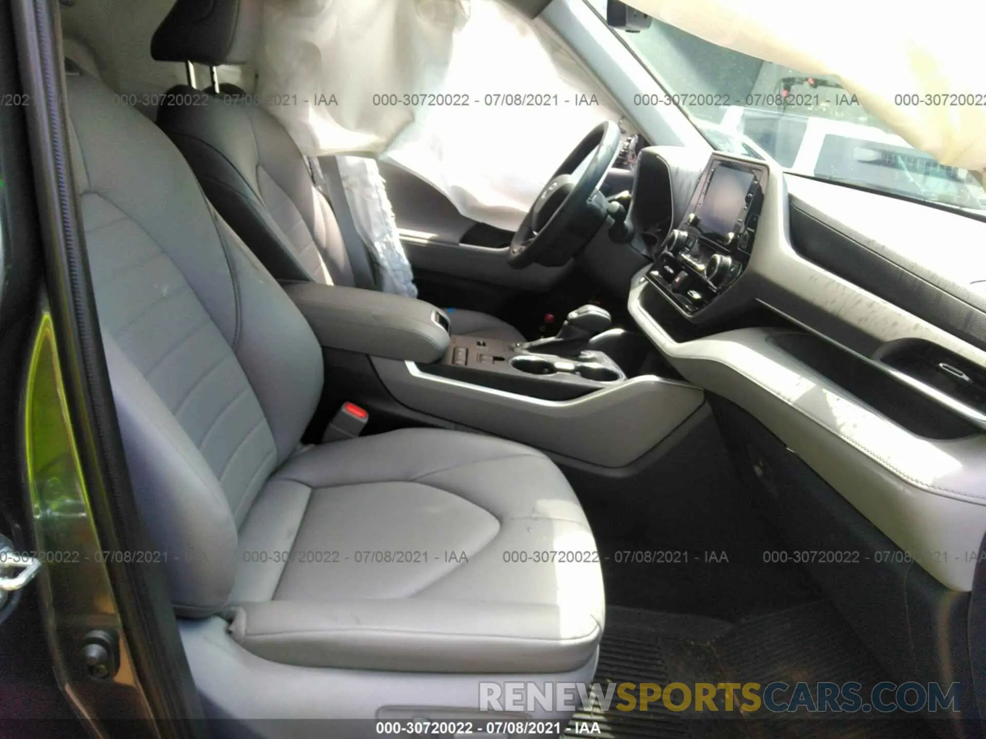 5 fotografías del automóvil dañado 5TDGZRAH0MS528363 TOYOTA HIGHLANDER 2021