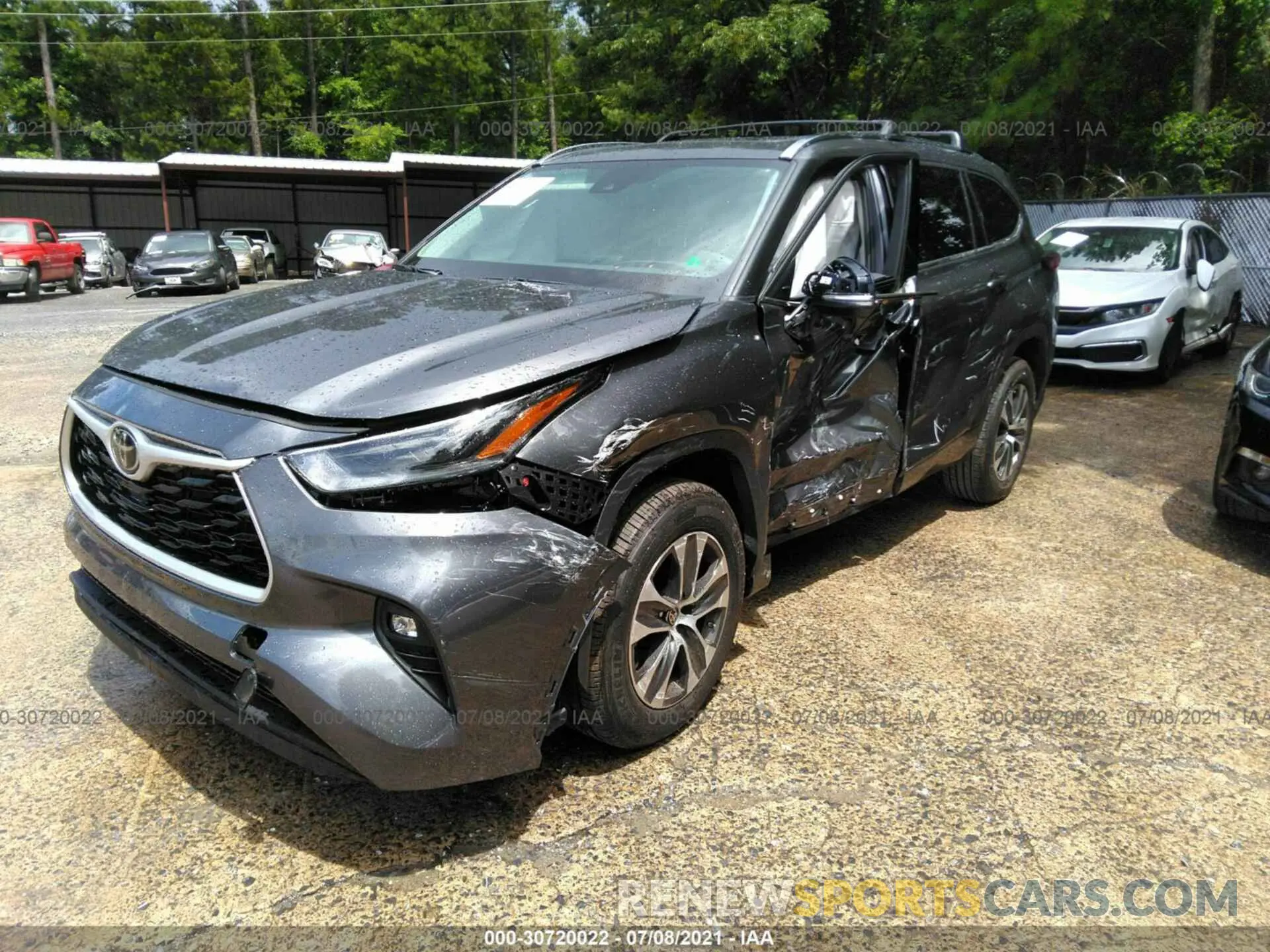 6 fotografías del automóvil dañado 5TDGZRAH0MS528363 TOYOTA HIGHLANDER 2021
