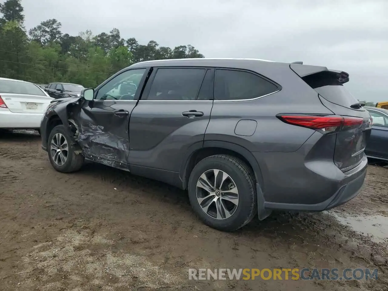 2 fotografías del automóvil dañado 5TDGZRAH1MS064872 TOYOTA HIGHLANDER 2021