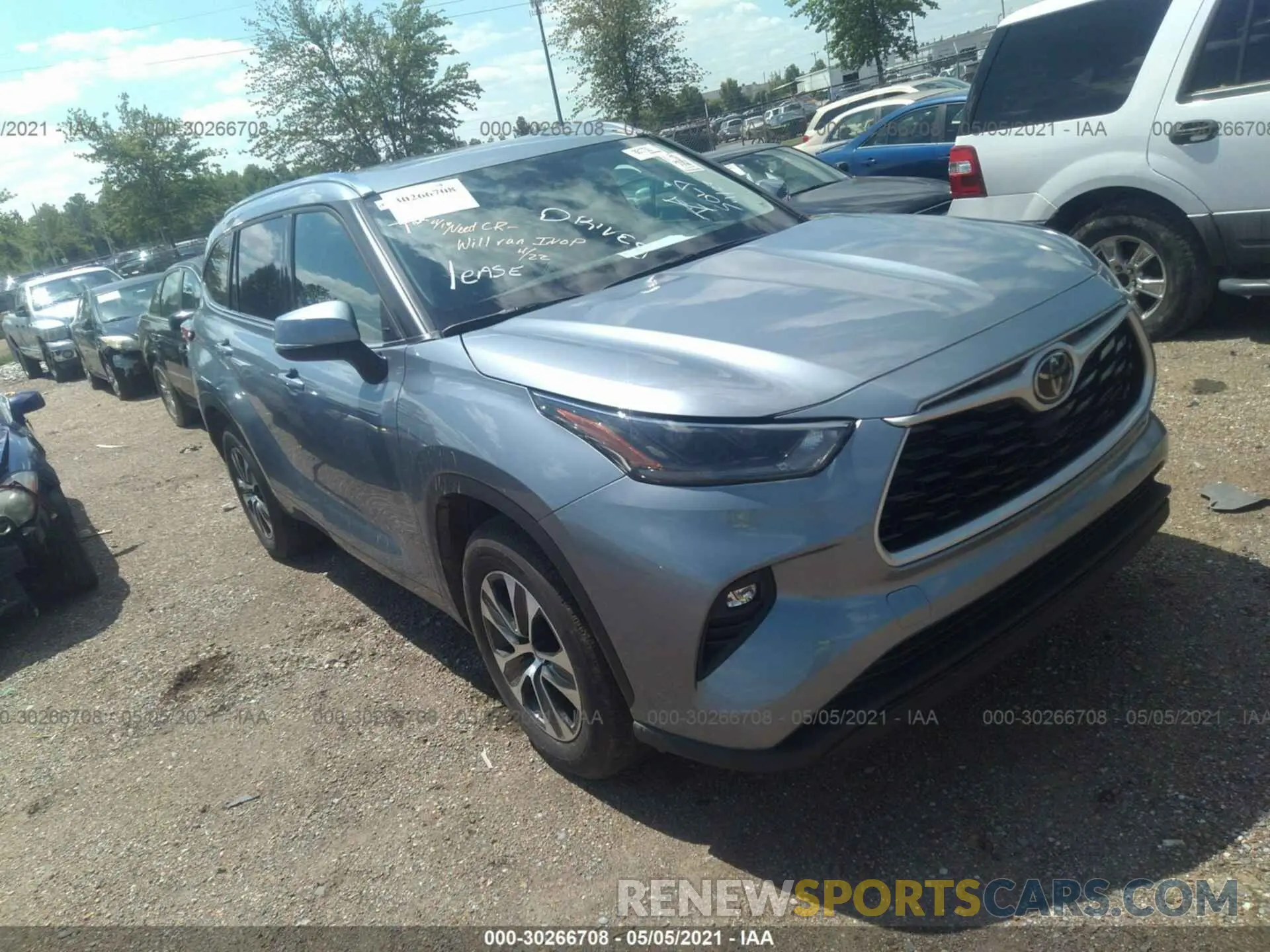 1 fotografías del automóvil dañado 5TDGZRAH2MS040421 TOYOTA HIGHLANDER 2021