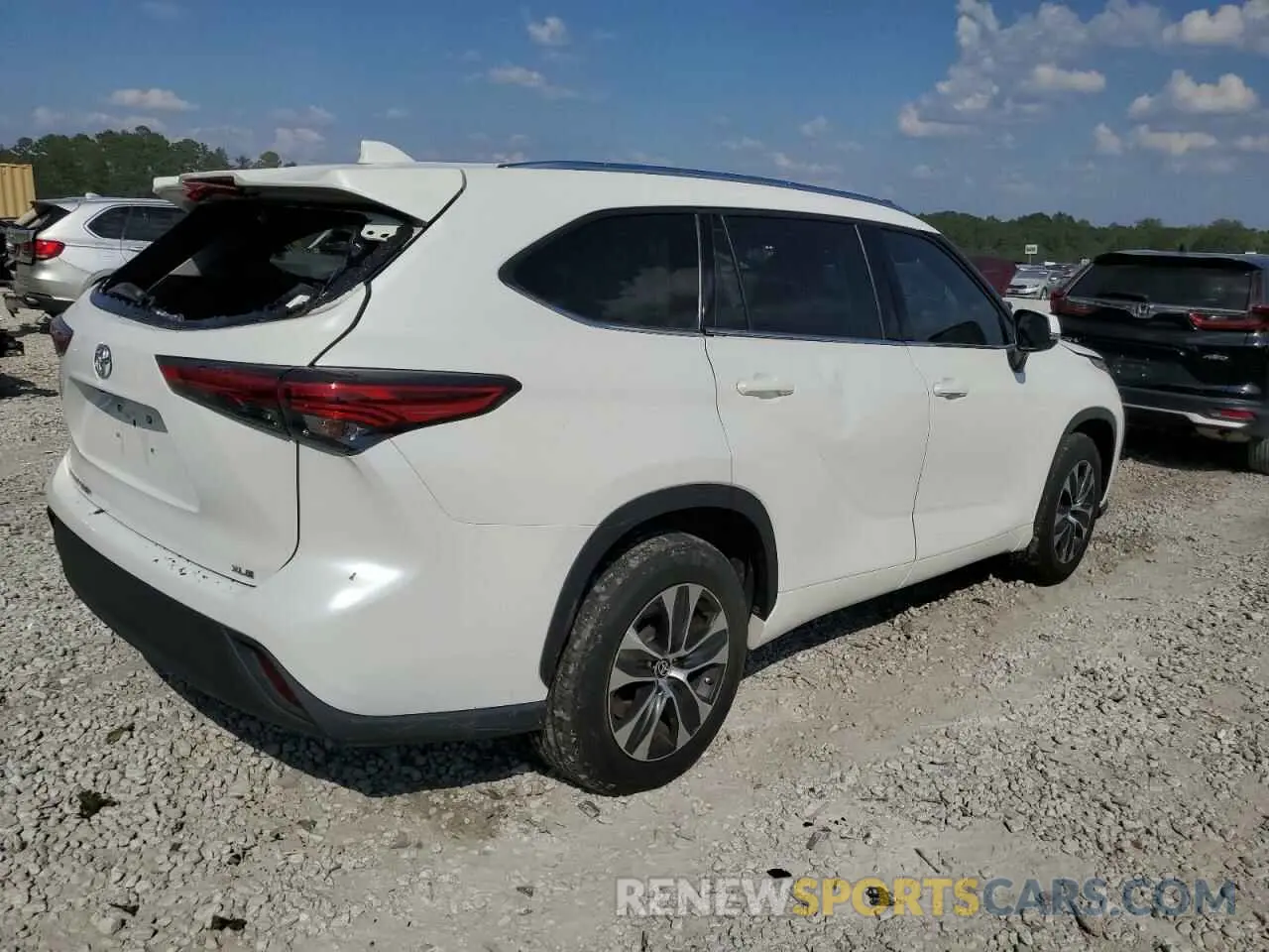 3 fotografías del automóvil dañado 5TDGZRAH2MS526288 TOYOTA HIGHLANDER 2021