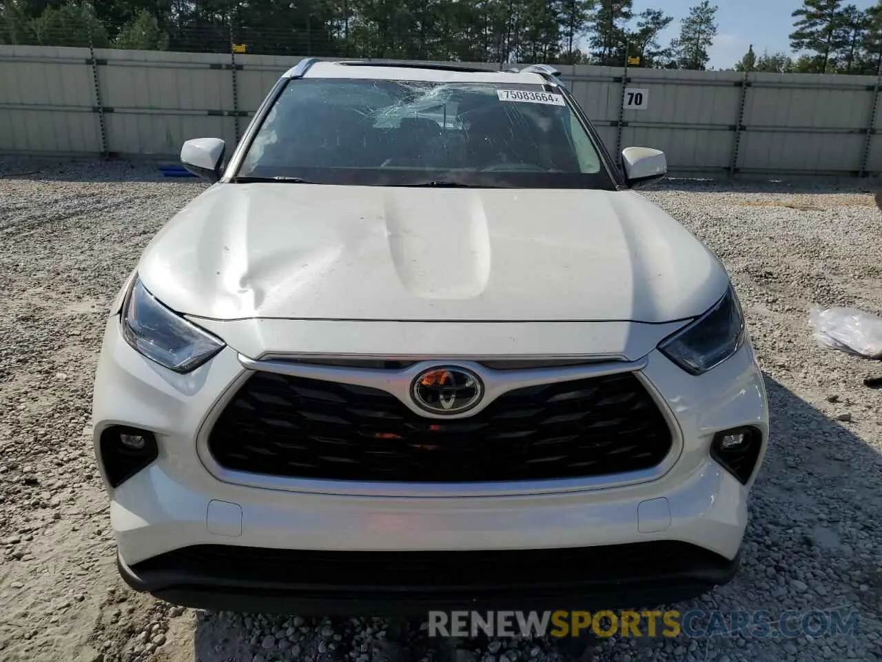 5 fotografías del automóvil dañado 5TDGZRAH2MS526288 TOYOTA HIGHLANDER 2021