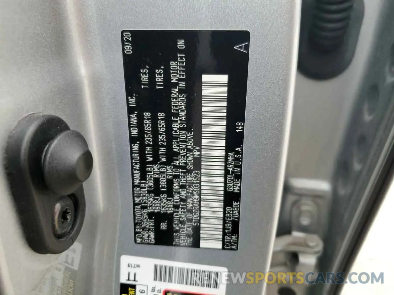 14 fotografías del automóvil dañado 5TDGZRAH9MS031523 TOYOTA HIGHLANDER 2021