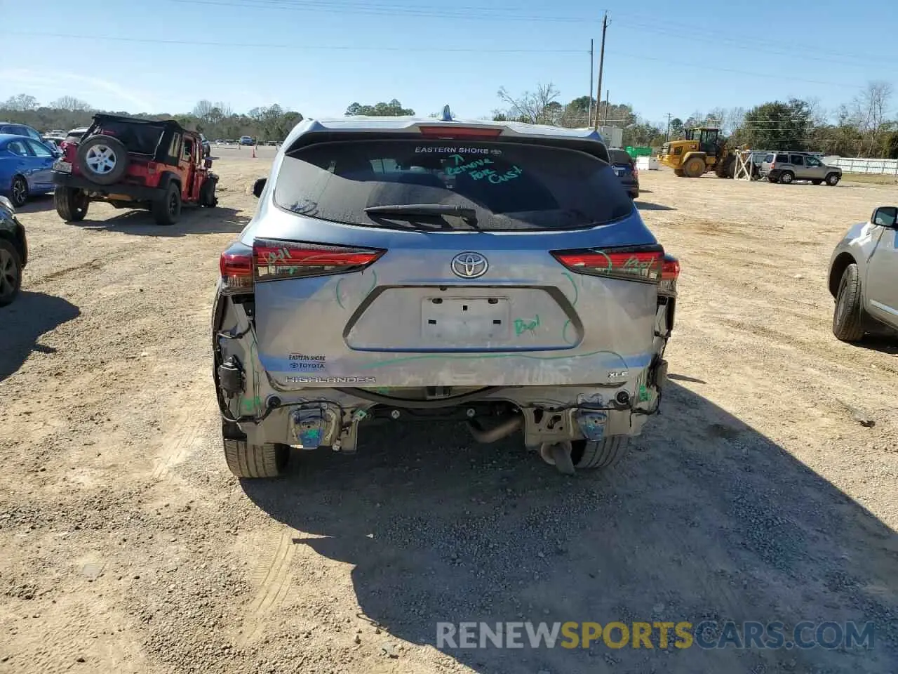 6 fotografías del automóvil dañado 5TDGZRAH9MS080656 TOYOTA HIGHLANDER 2021