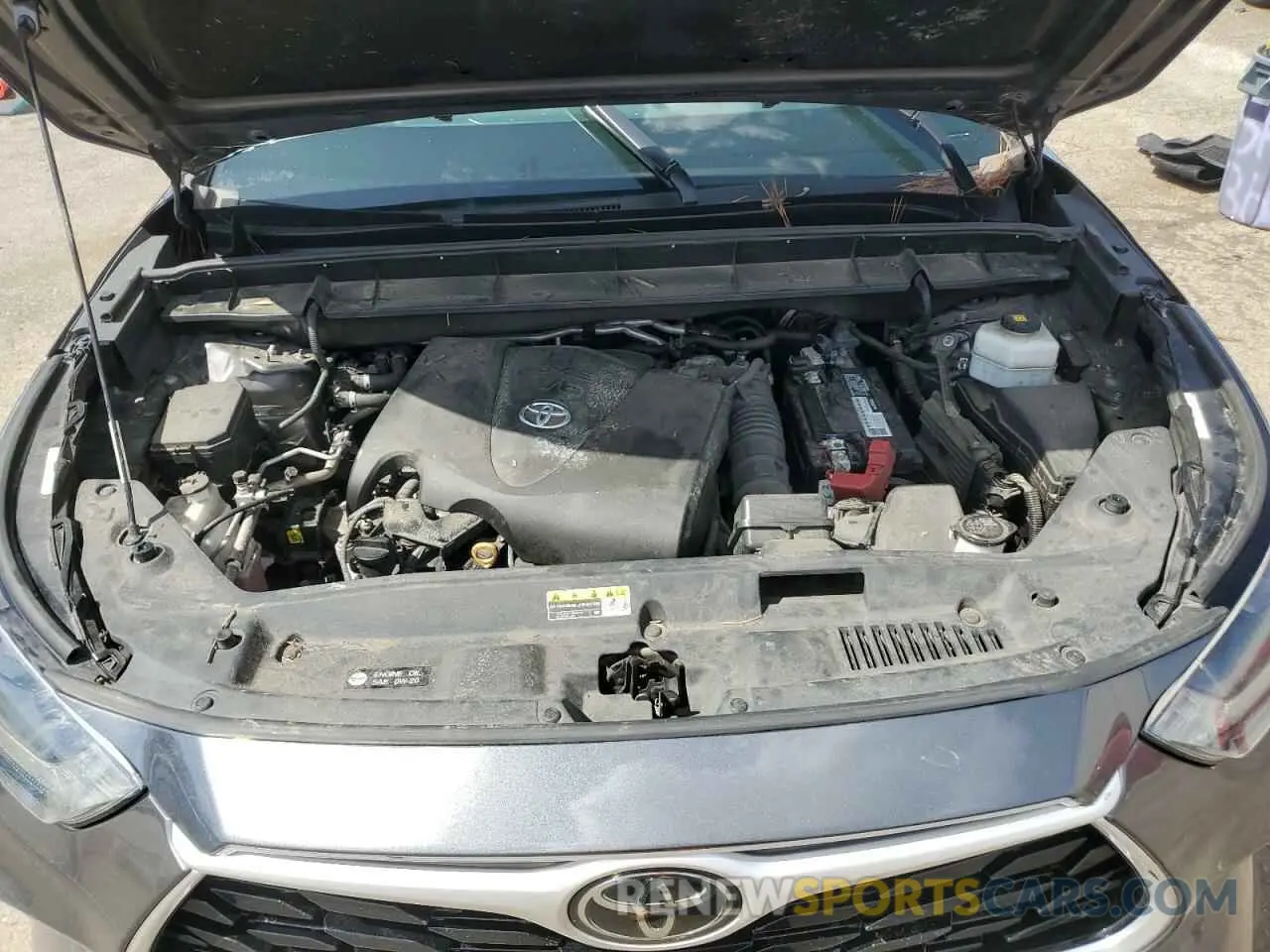 12 fotografías del automóvil dañado 5TDGZRAH9MS532413 TOYOTA HIGHLANDER 2021