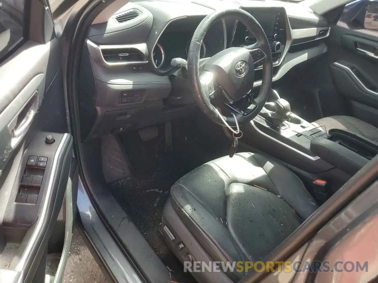 8 fotografías del automóvil dañado 5TDGZRAH9MS532413 TOYOTA HIGHLANDER 2021
