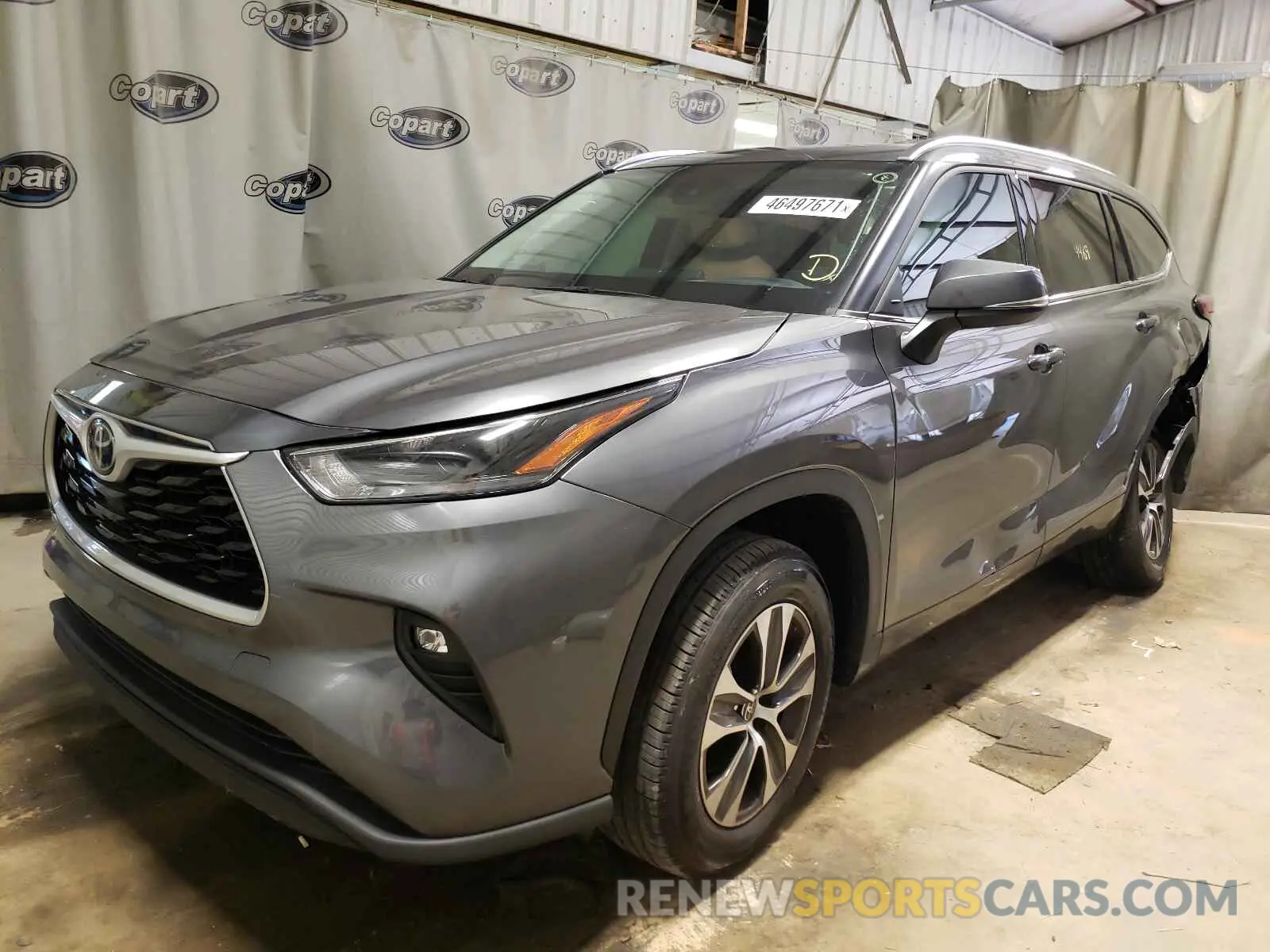 2 fotografías del automóvil dañado 5TDGZRAHXMS054809 TOYOTA HIGHLANDER 2021