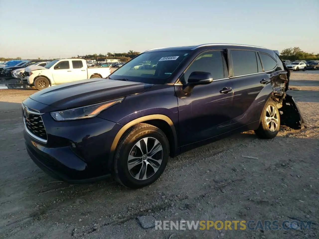 1 fotografías del automóvil dañado 5TDGZRAHXMS518164 TOYOTA HIGHLANDER 2021