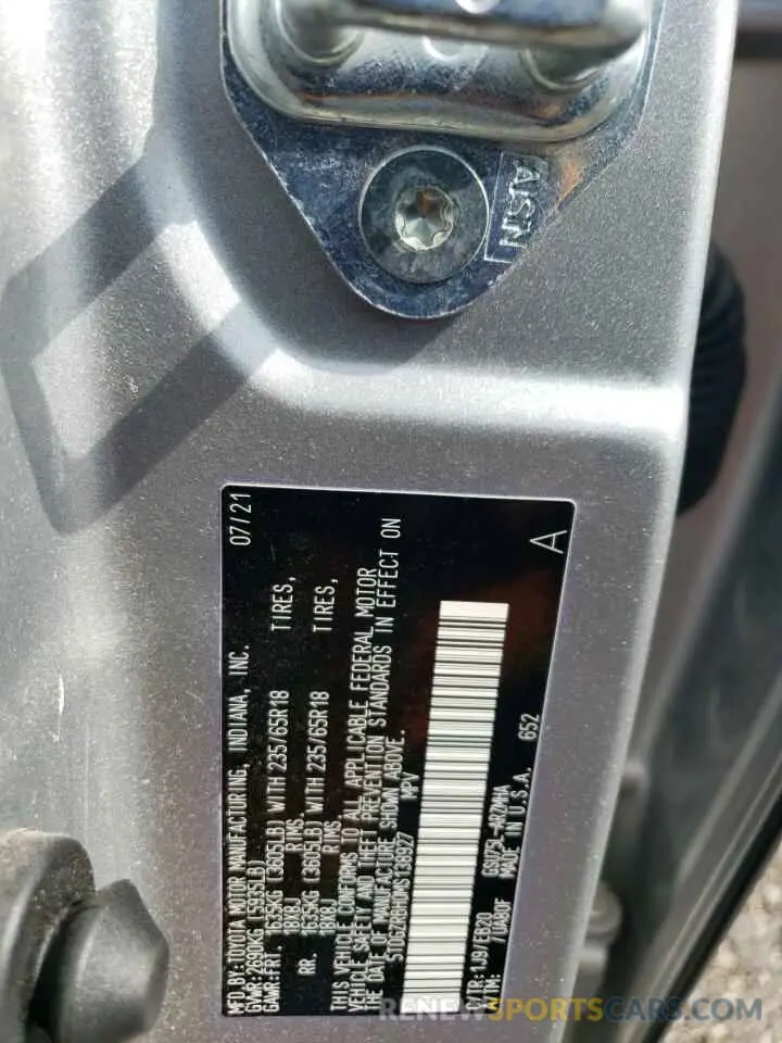 12 fotografías del automóvil dañado 5TDGZRBH0MS138927 TOYOTA HIGHLANDER 2021