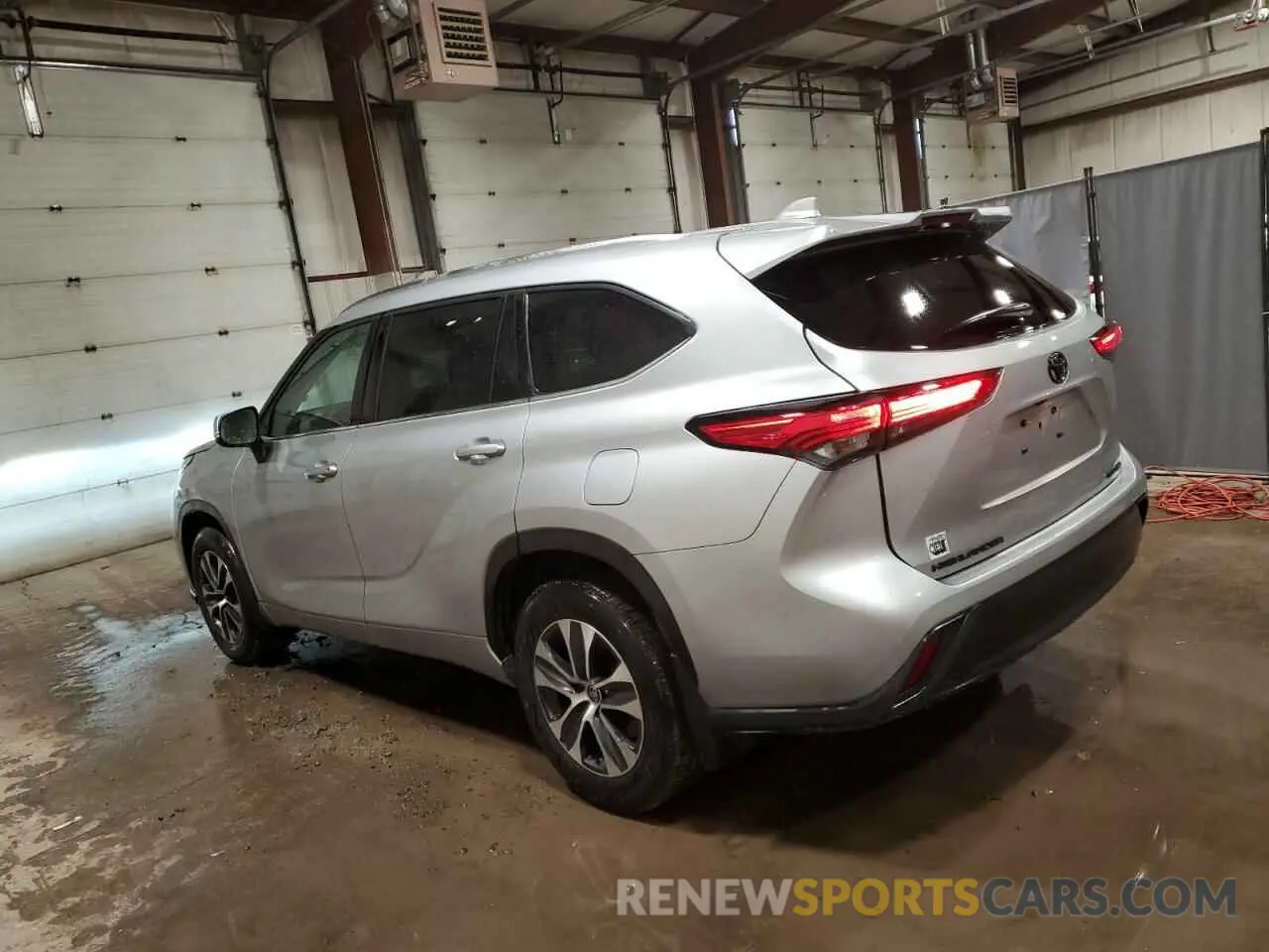 2 fotografías del automóvil dañado 5TDGZRBH0MS144775 TOYOTA HIGHLANDER 2021