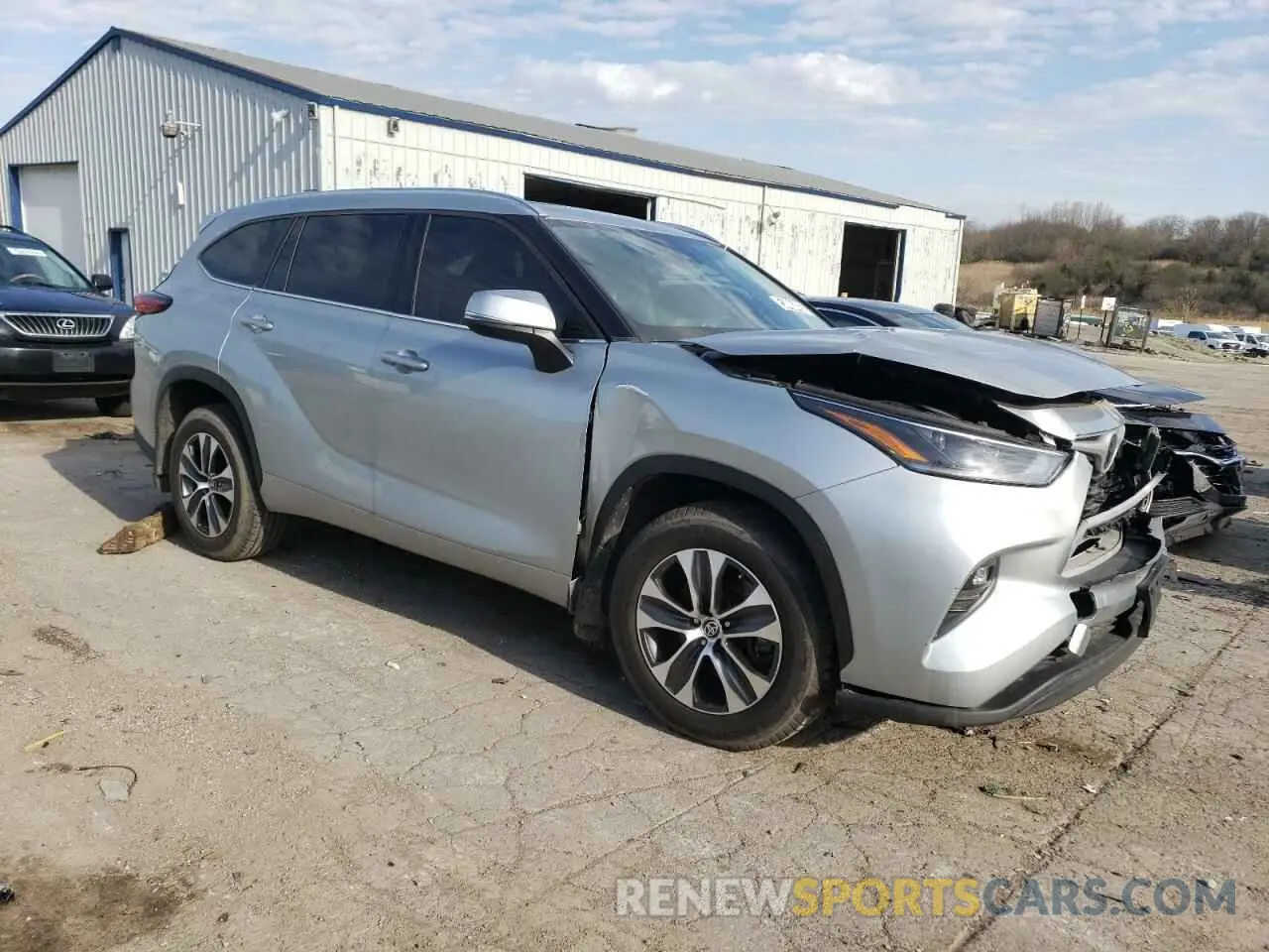 4 fotografías del automóvil dañado 5TDGZRBH0MS534128 TOYOTA HIGHLANDER 2021