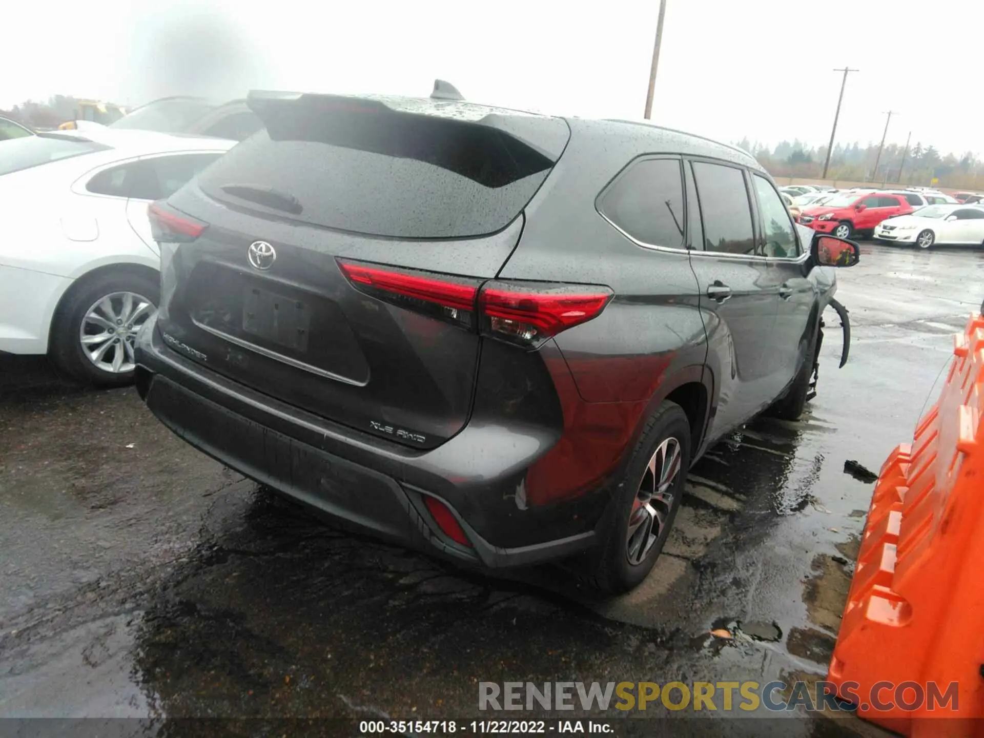 4 fotografías del automóvil dañado 5TDGZRBH1MS547552 TOYOTA HIGHLANDER 2021