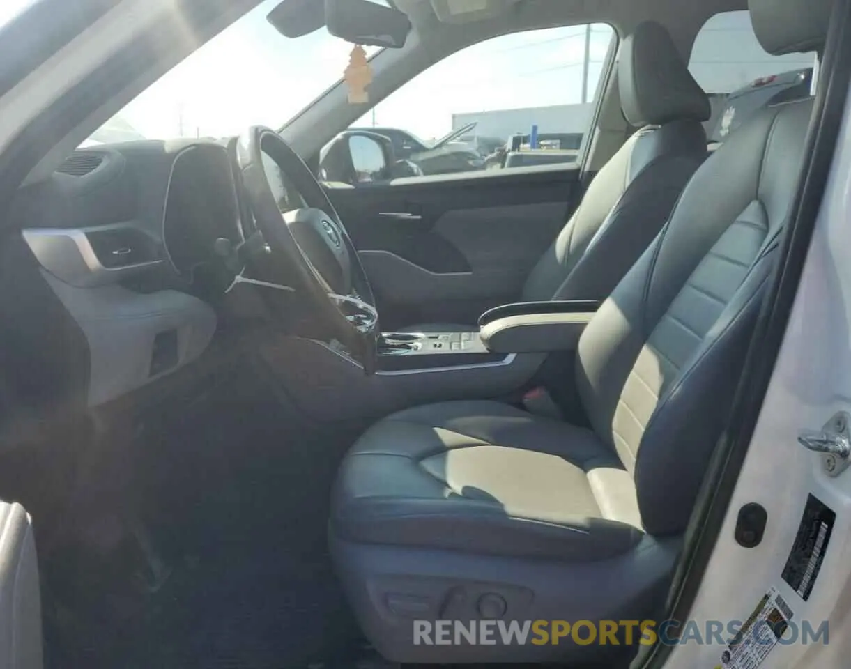 7 fotografías del automóvil dañado 5TDGZRBH2MS059646 TOYOTA HIGHLANDER 2021
