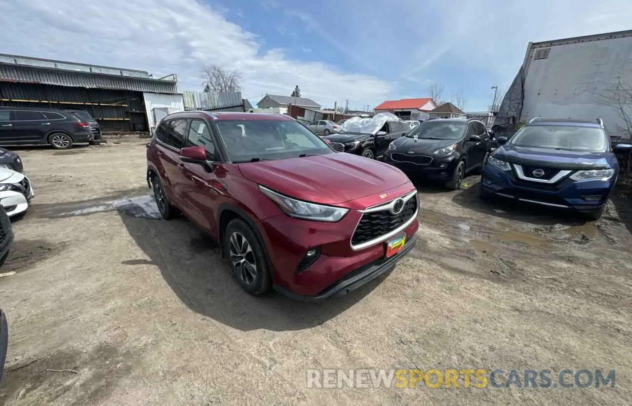 1 fotografías del automóvil dañado 5TDGZRBH2MS121112 TOYOTA HIGHLANDER 2021