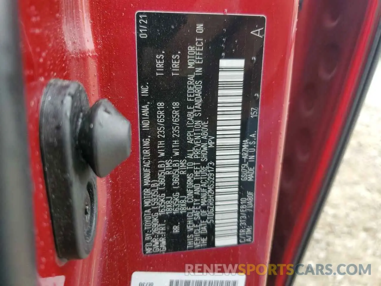 14 fotografías del automóvil dañado 5TDGZRBH2MS529173 TOYOTA HIGHLANDER 2021