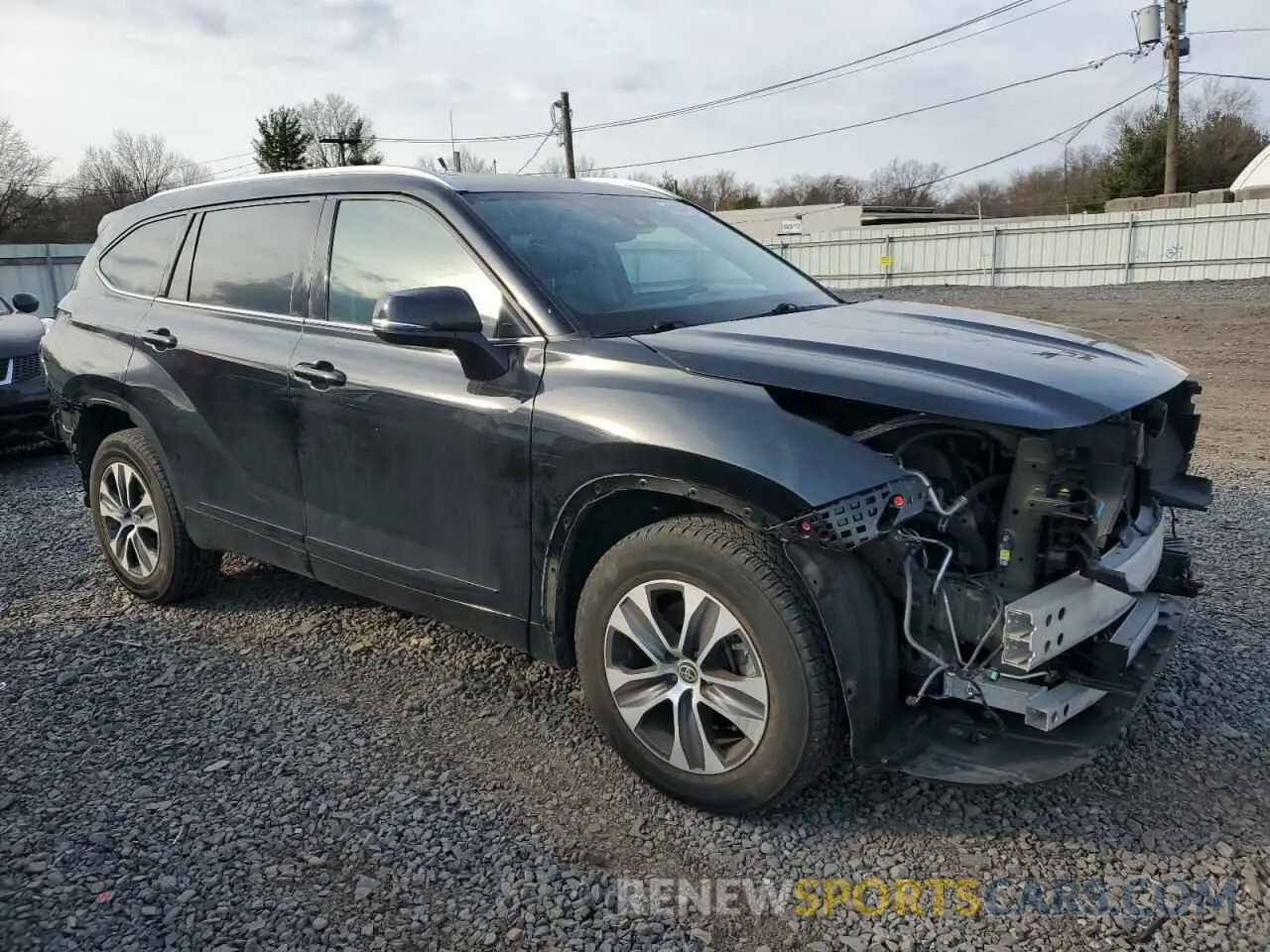 4 fotografías del automóvil dañado 5TDGZRBH3MS076813 TOYOTA HIGHLANDER 2021