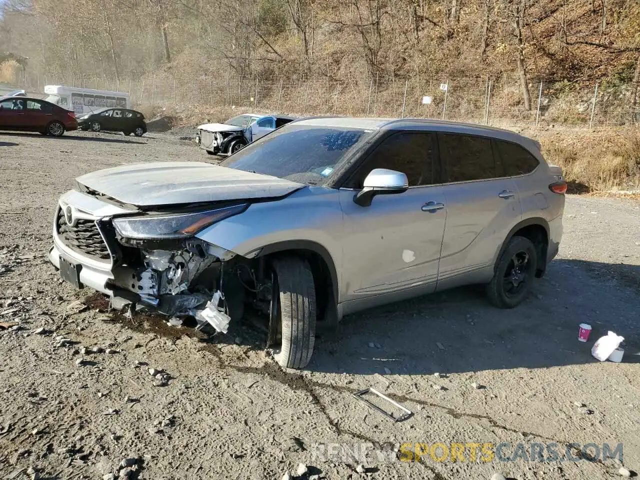 1 fotografías del automóvil dañado 5TDGZRBH3MS100673 TOYOTA HIGHLANDER 2021