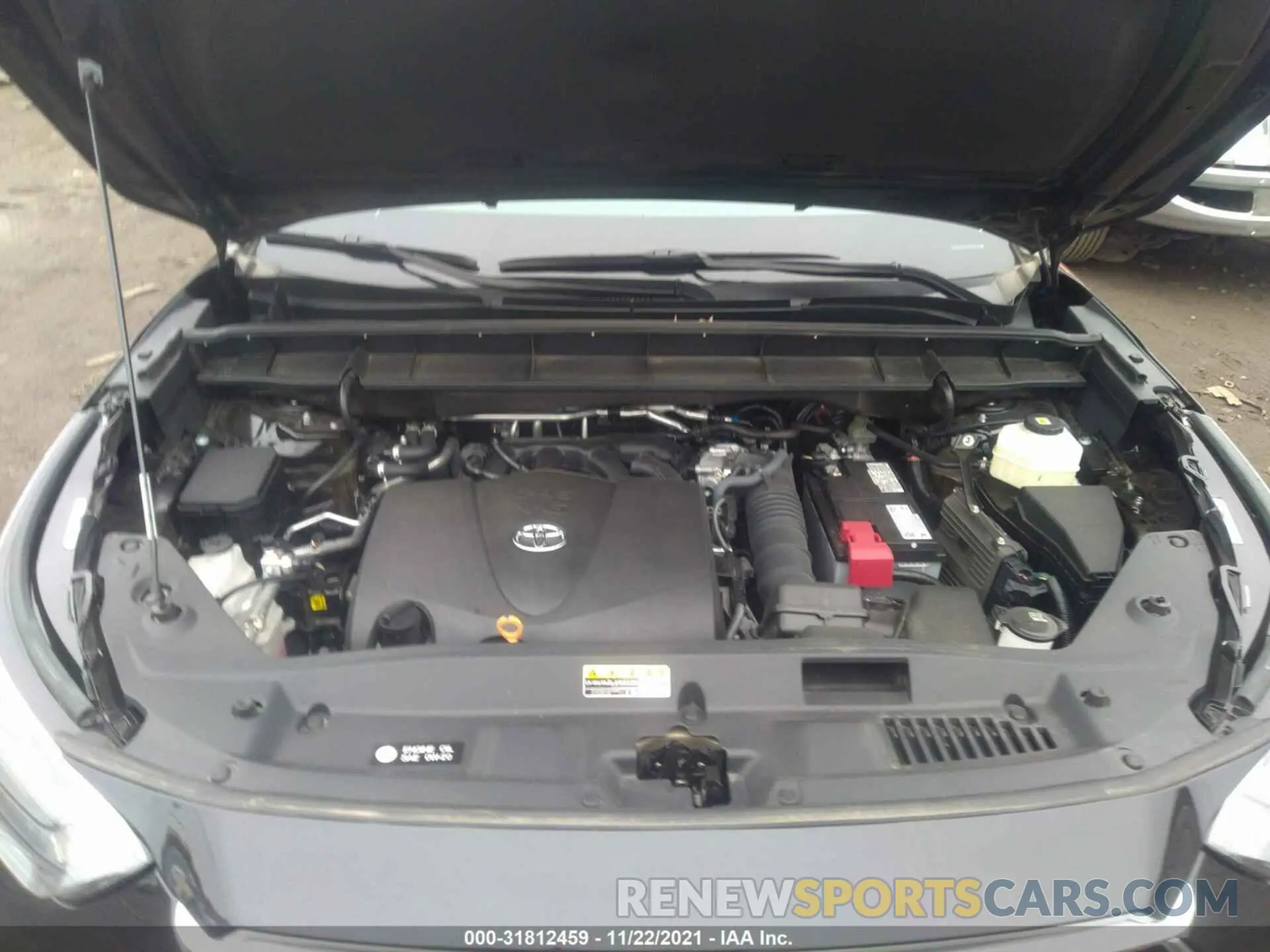 10 fotografías del automóvil dañado 5TDGZRBH3MS537024 TOYOTA HIGHLANDER 2021