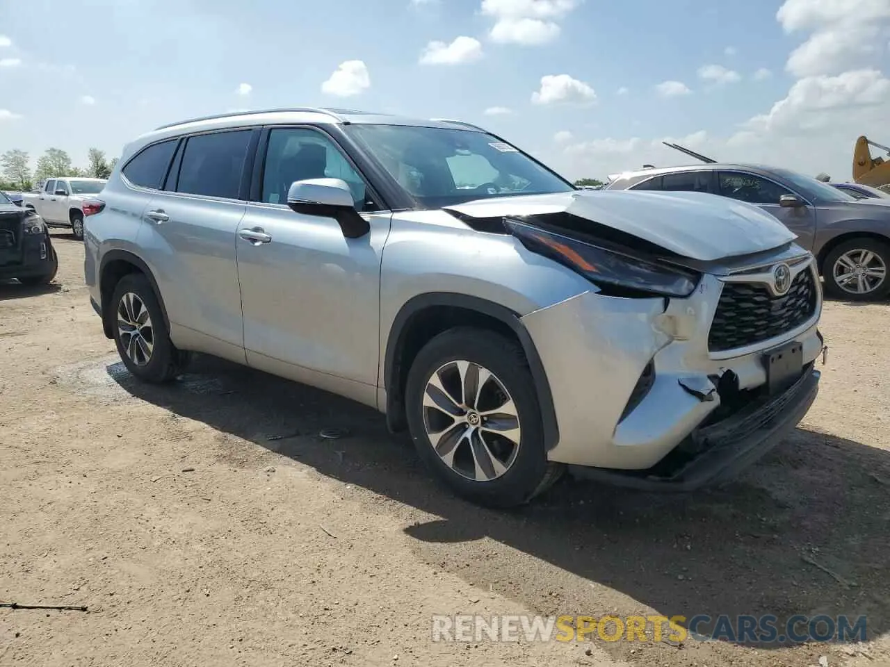 4 fotografías del automóvil dañado 5TDGZRBH6MS056815 TOYOTA HIGHLANDER 2021
