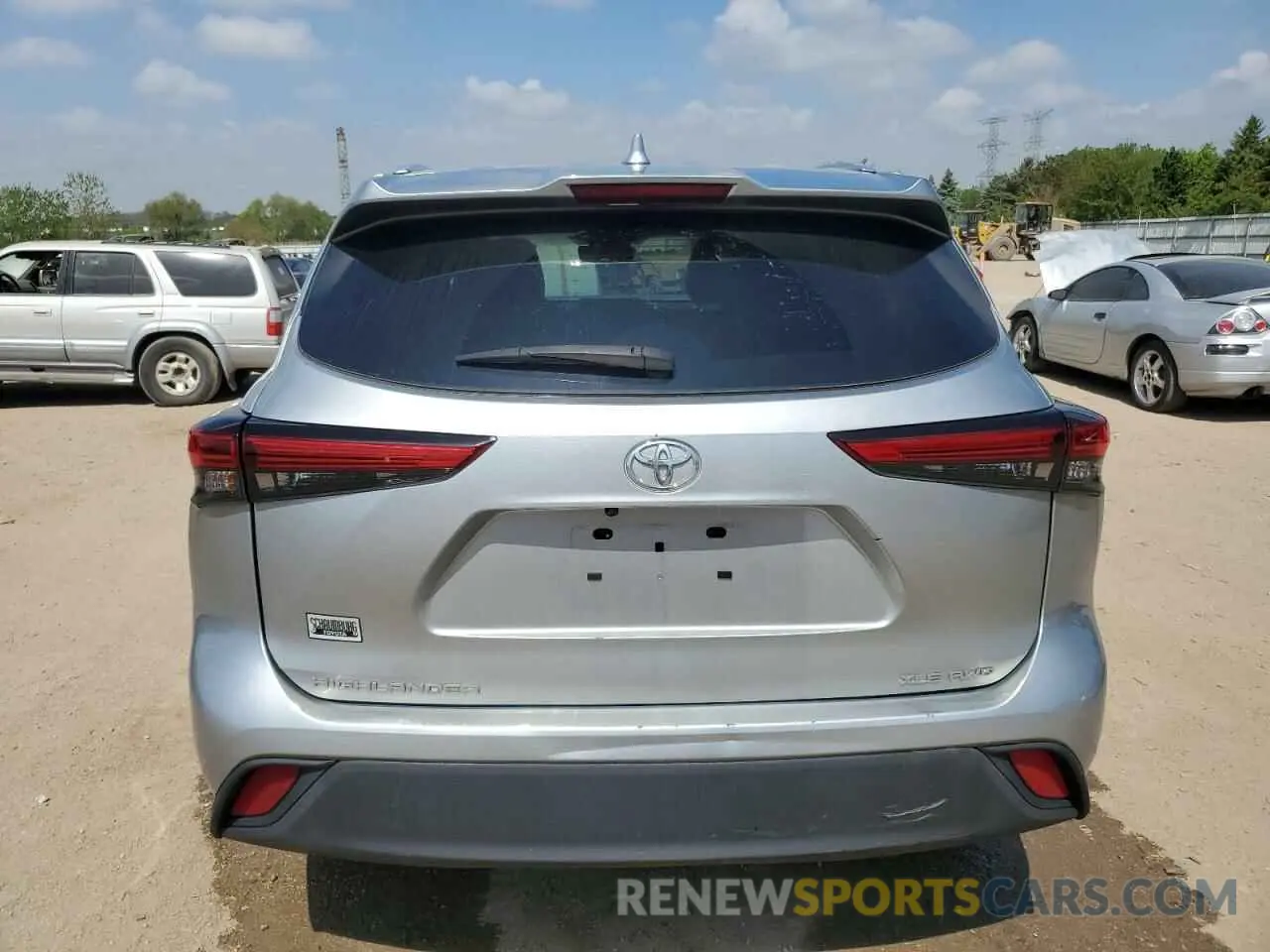 6 fotografías del automóvil dañado 5TDGZRBH6MS056815 TOYOTA HIGHLANDER 2021