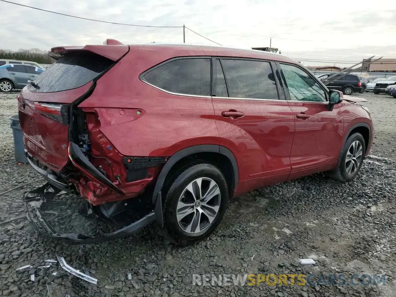 3 fotografías del automóvil dañado 5TDGZRBH6MS528835 TOYOTA HIGHLANDER 2021