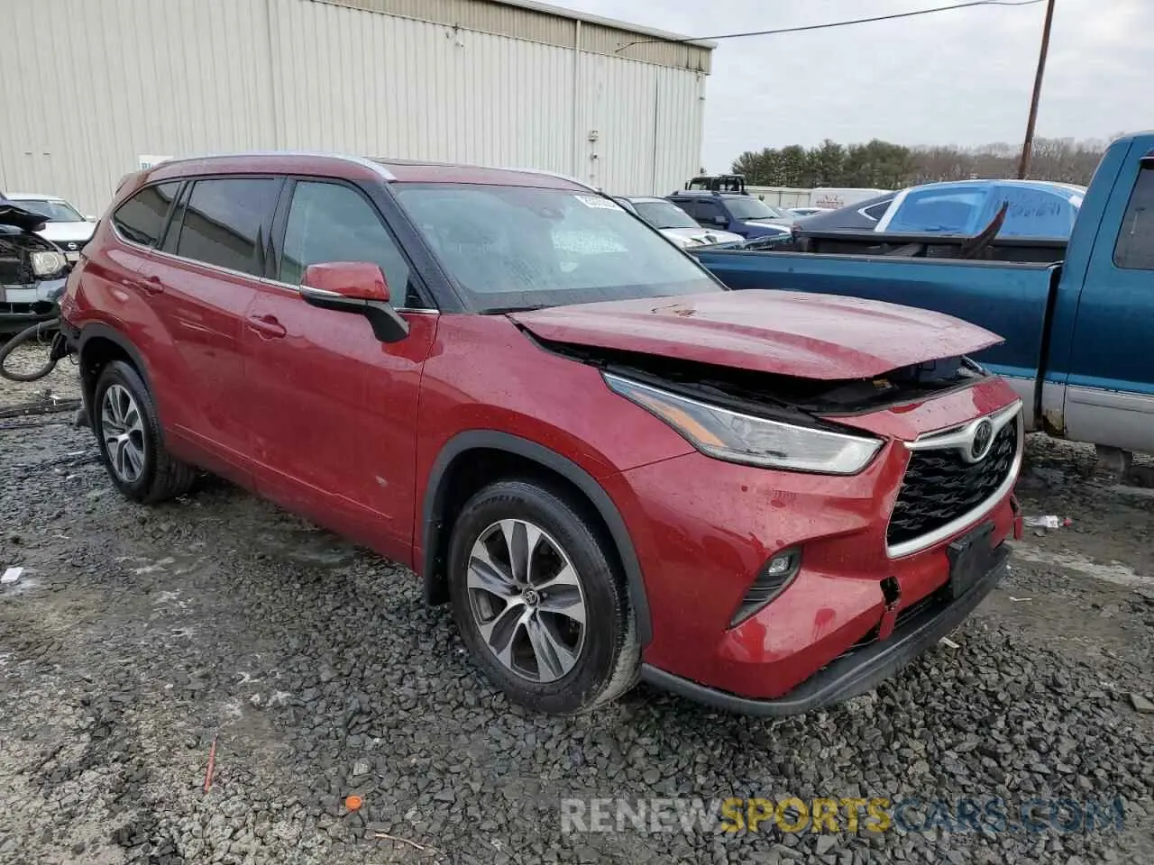 4 fotografías del automóvil dañado 5TDGZRBH6MS528835 TOYOTA HIGHLANDER 2021