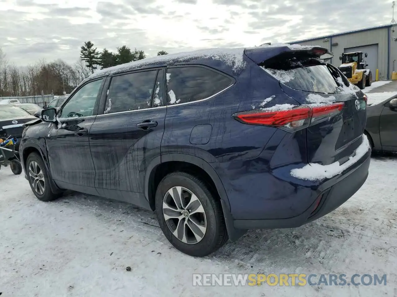 2 fotografías del automóvil dañado 5TDGZRBH7MS529976 TOYOTA HIGHLANDER 2021