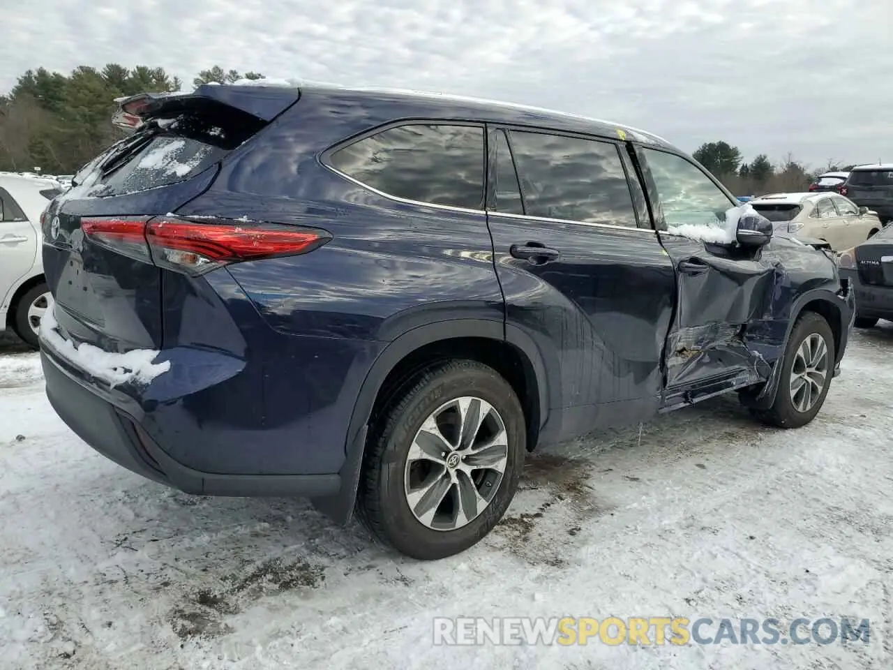 3 fotografías del automóvil dañado 5TDGZRBH7MS529976 TOYOTA HIGHLANDER 2021