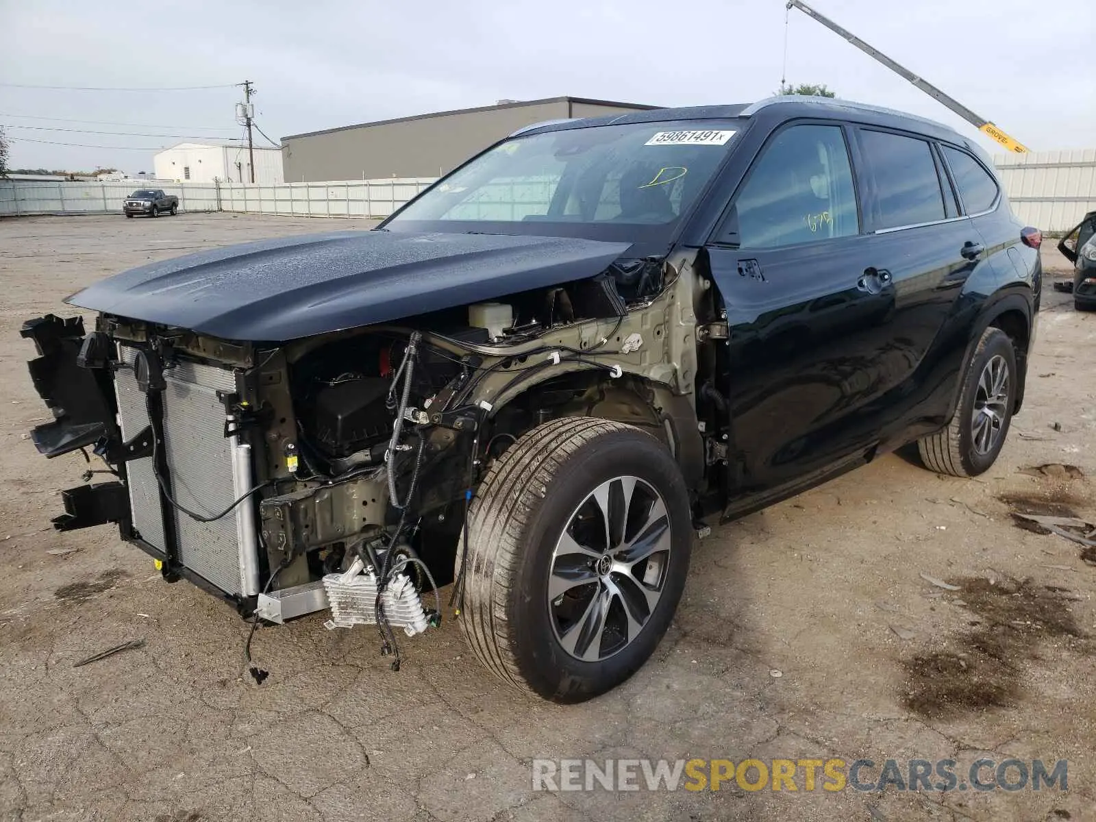 2 fotografías del automóvil dañado 5TDGZRBH9MS554197 TOYOTA HIGHLANDER 2021