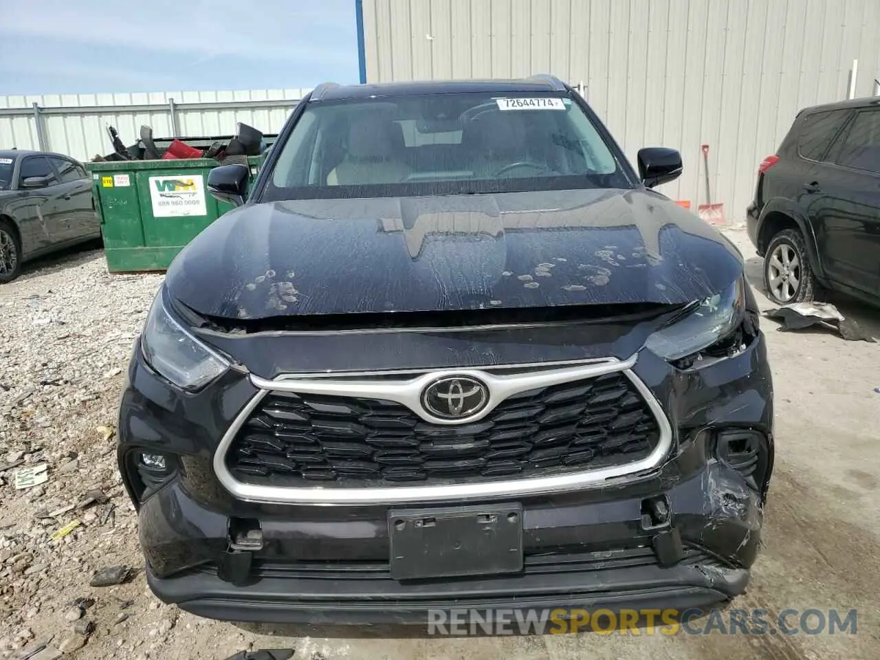 5 fotografías del automóvil dañado 5TDGZRBHXMS074492 TOYOTA HIGHLANDER 2021