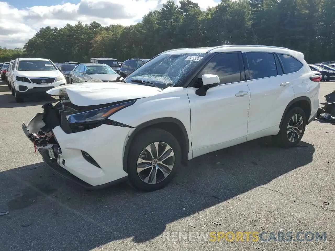 1 fotografías del automóvil dañado 5TDGZRBHXMS102226 TOYOTA HIGHLANDER 2021